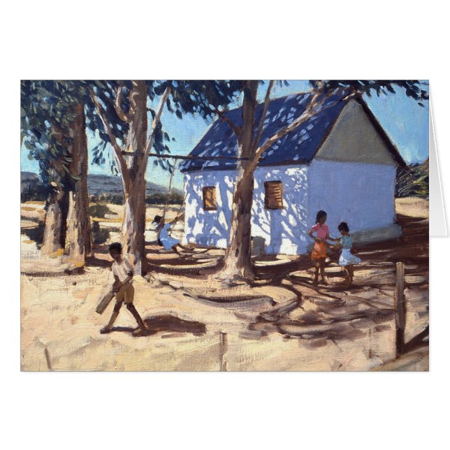 Lite vithusKaroo Sydafrika Hälsningskort (Framsidan Horizontal)