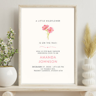 Lite Wildblomma Baby i Bloom Baby-dusch Poster