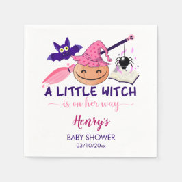 Lite Witch är på väg mot Halloween Baby Shower Pappersservett