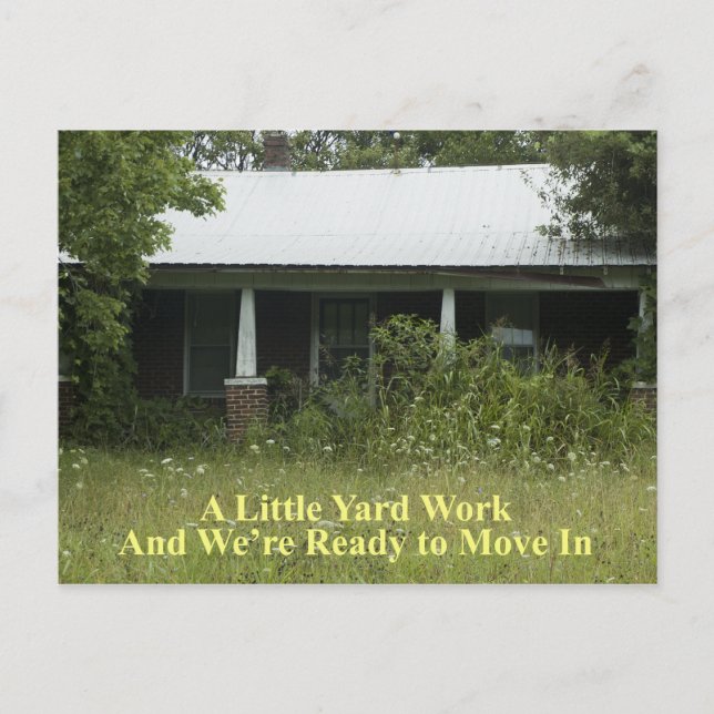 Lite Yard Work - Lustigt byte av Adress Meddelande Vykort (Framsida)