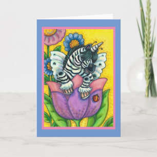 LITE ZEBO WHIMSYNICKER, ZEBRA UNICORN Blank Holi Helgkort