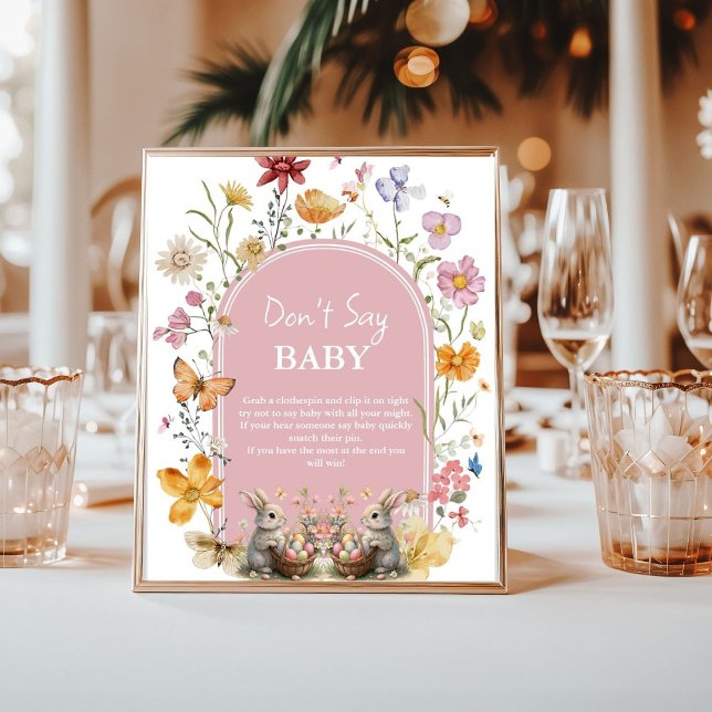 LiteBunny Påsk säger inte baby babyskylt Poster (Skapare uppladdad)