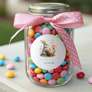 LiteBunny Påsk Wildblomhoppy Påsk Runt Klistermärke
