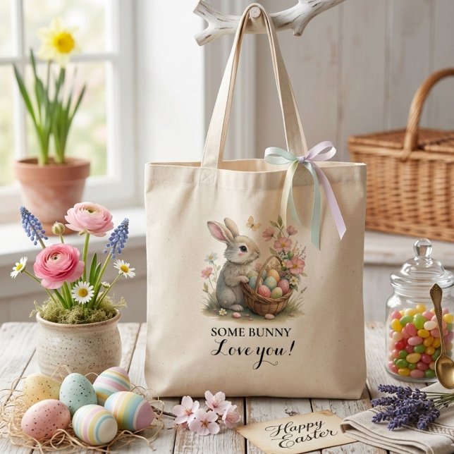 LiteBunny Påsk Wildblomskuva Tygkasse (Skapare uppladdad)