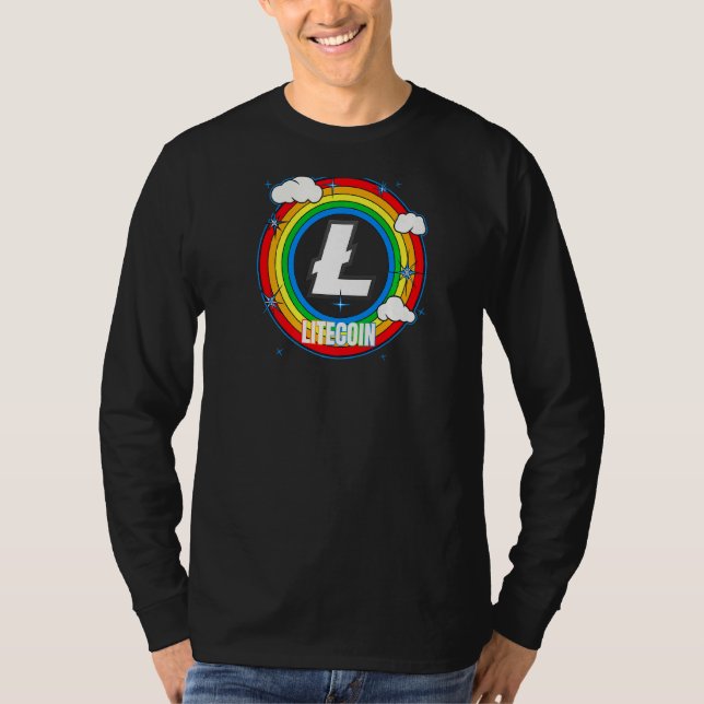 Litecoin Crypto Rainbow Färg Ltc Cryptocurrency T Shirt (Framsida)
