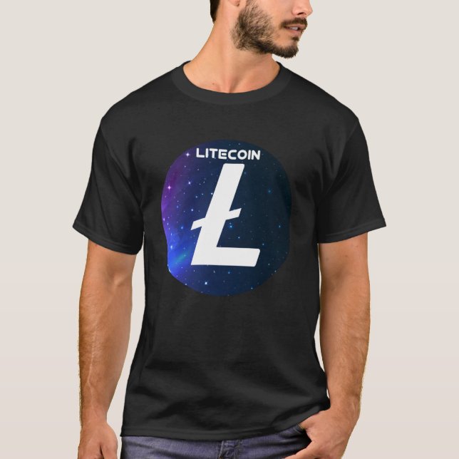 Litecoin Cryptocurrency Space Galaxy LTC Crypto Mo T Shirt (Framsida)