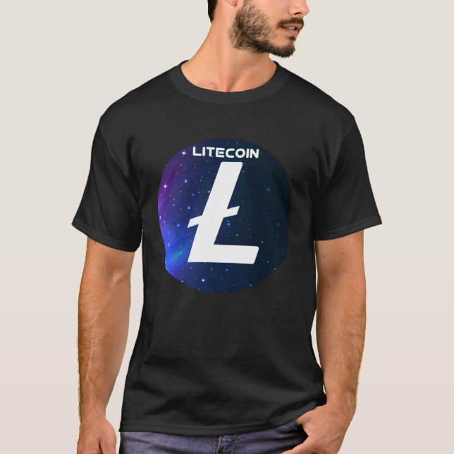 Litecoin Cryptocurrency Space Galaxy LTC Crypto Mo T Shirt (Framsida)