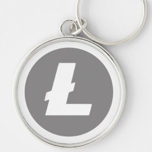 litecoingrypto stil rund silverfärgad nyckelring