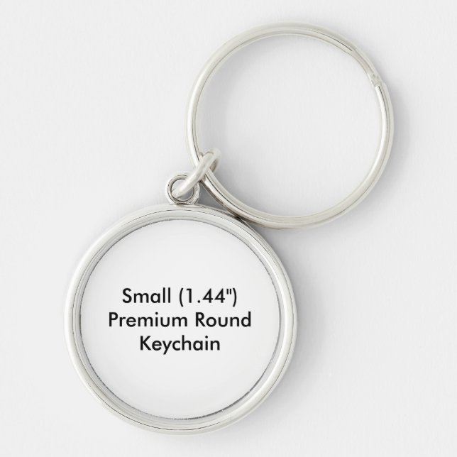 Liten (1,44 tum) Premium Round Keychain Rund Silverfärgad Nyckelring (Framsidan)