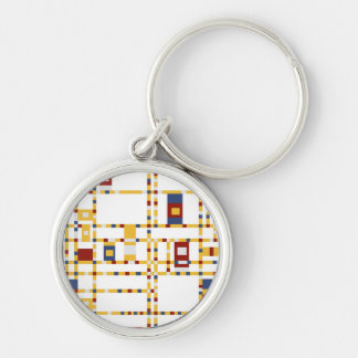 Liten (1,44 tum) Premium Round Keychain Rund Silverfärgad Nyckelring