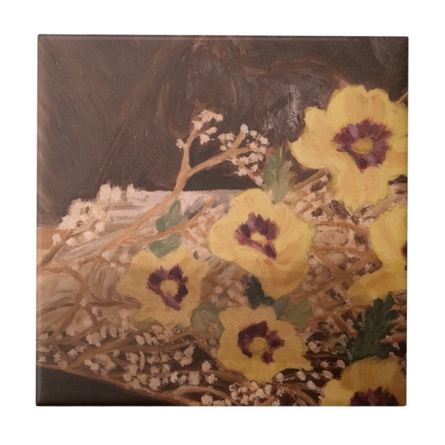 Liten (4,25 x 4,25 tum) keramiskt foto-platta kakelplatta (Framsidan)