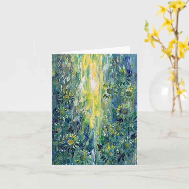 Liten, 4 tum x 5,6 tum födelsedagskort kort (Gul blomma)