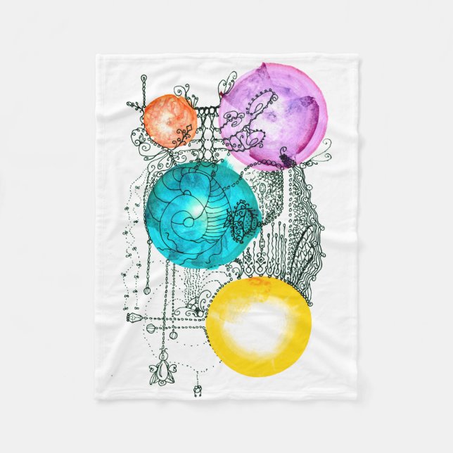 Liten Abstrakt Art "Expandera flera versaler" Fleecefilt (Framsidan)