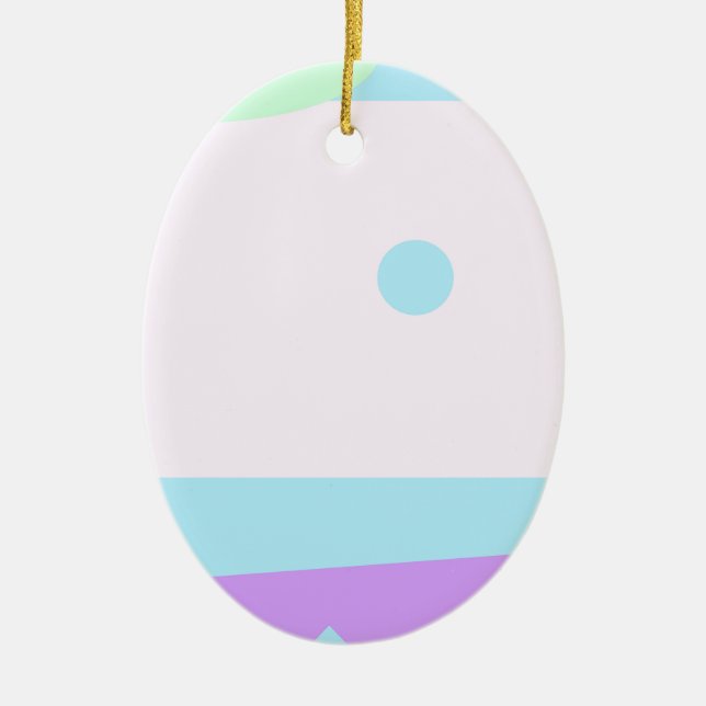 Liten Abstrakt eller Abstrakt liggande Julgransprydnad Keramik (Framsidan)