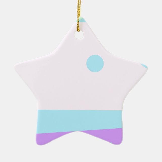 Liten Abstrakt eller Abstrakt liggande Julgransprydnad Keramik (Framsidan)