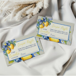 Liten Älskling Blå Band Citron Baby Shower Blöja Tilläggskort
