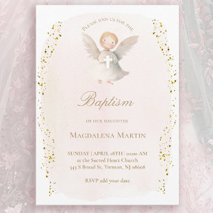 liten ängel flicka   Dop Invitation Inbjudningar