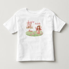 Liten Änglarosa Slott Fjäril T-Shirt för alla åldr