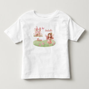 Liten Änglarosa Slott Fjäril T-Shirt för alla åldr