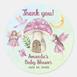 Liten änglavis baby shower tack runt klistermärke
