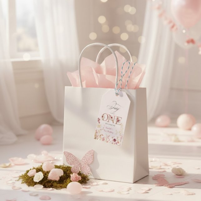 Liten Ängsblomma Första Födelsedagen  Presentetikett (Skapare uppladdad)