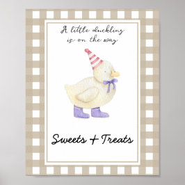 Liten anka - godis och godsaker baby shower poster