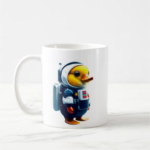 liten anka i rymddräkt kaffemugg