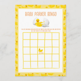 Liten anka kläcks snart Baby Shower Bingo