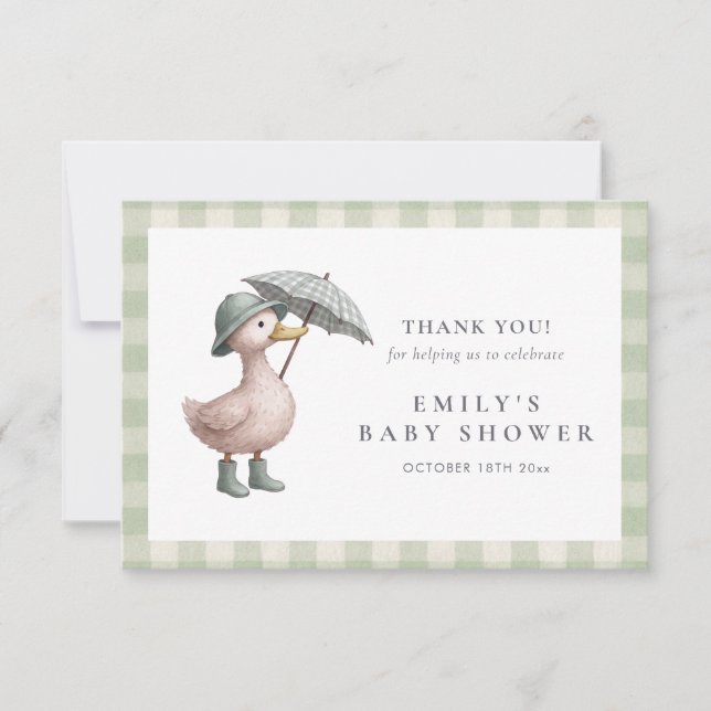 Liten Ankunge Baby Shower Tacksamhetskort Tack Kort (Framsida)