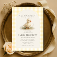 Liten ankunge på väg Gingham Baby Shower