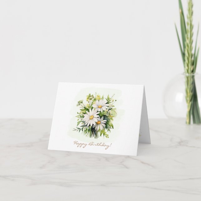 Liten anpassad Daisy blomster födelsedags kort (Framsida)