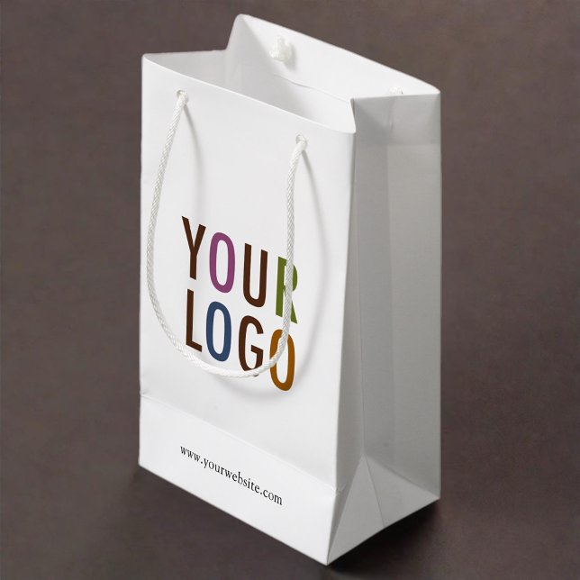 Liten anpassad presentpåse med företagets logotyp  (MISOOK White Small Gift Bag with Logo)