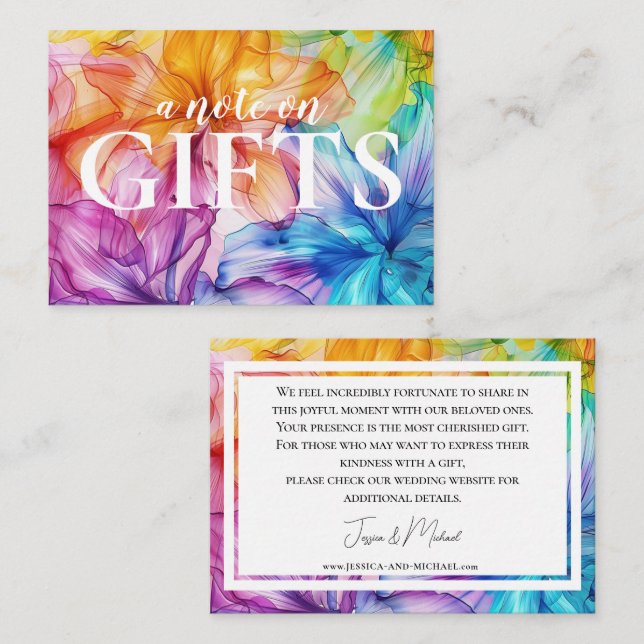 Liten anteckning om presentkort Etheral Bloom Tilläggskort (Fram/baksida)