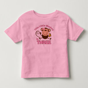 Liten apa 3:e födelsedagsflicka t-shirt