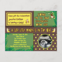 Liten apa baby shower-inbjudan