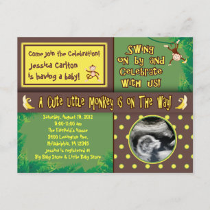 Liten apa baby shower-inbjudan inbjudningar