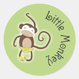 Liten apa-dekal 7,62 cm runt klistermärke