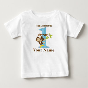 Liten apa Första födelsedags T-shirt Personlig