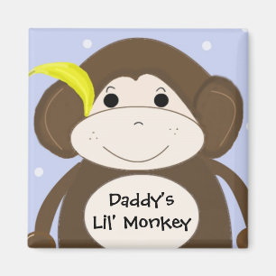 Liten apa med söt slogan magnet