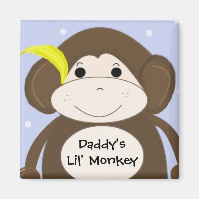 Liten apa med söt slogan magnet (Framsidan)
