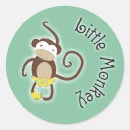 Liten apbaby-dekal 3,8 cm runt klistermärke