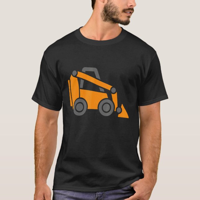 Liten arbetskonstruktion Skid Steer Loader Traktor T Shirt (Framsida)