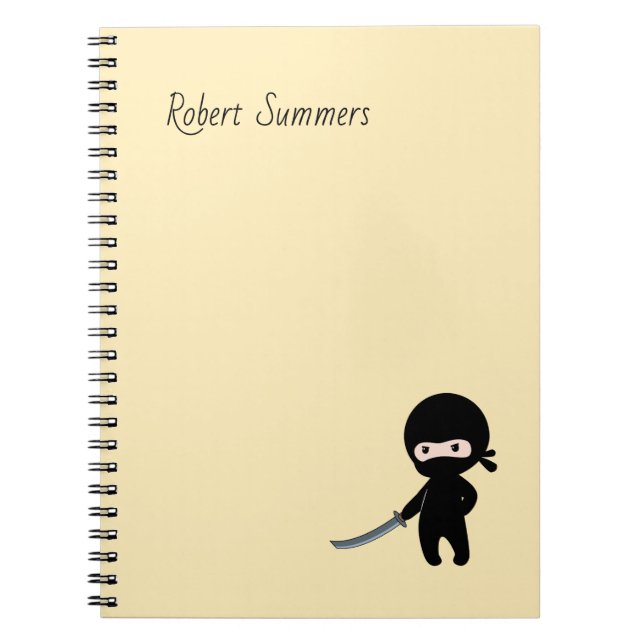 Liten Arg Ninja-eget namn på Gult Anteckningsbok (Framsidan)