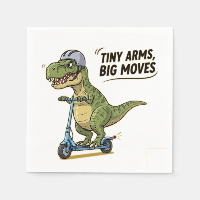 Liten Arm. Big Energy. Dino på Hjul! Pappersservett (Framsidan)