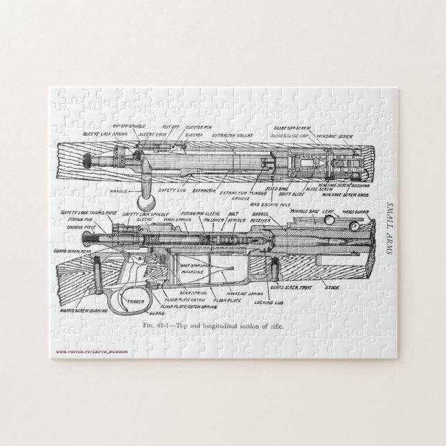 Liten Arm Springfield Cutaway Puzzle Pussel (Horisontell)