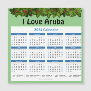 Liten Aruba 2024 års magnetkalender