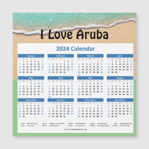 Liten Aruba 2024 års magnetkalender