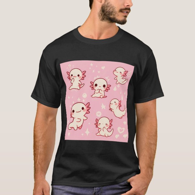 liten axolotlmönster t shirt (Framsida)