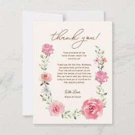 Liten Baby i Blommigtar för vattenfärgsfärg i blom Tack Kort