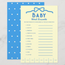 Liten Baby Smör Båge Baby Shower Ordkryss